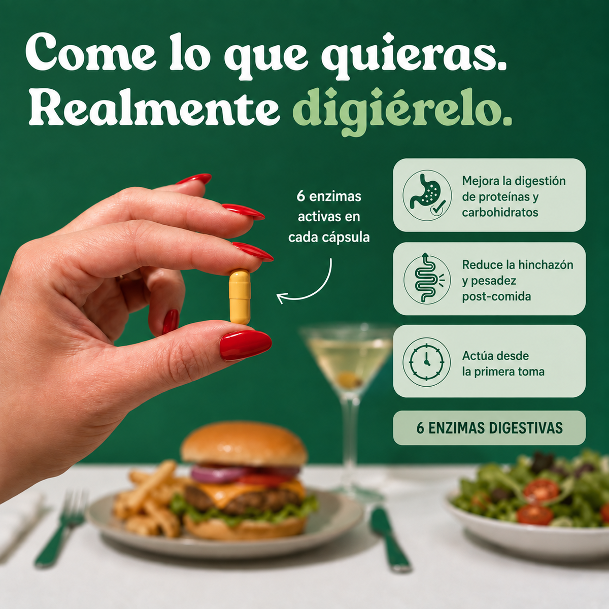 Restora Enzimas | Comé lo que querés. Digerilo mejor.