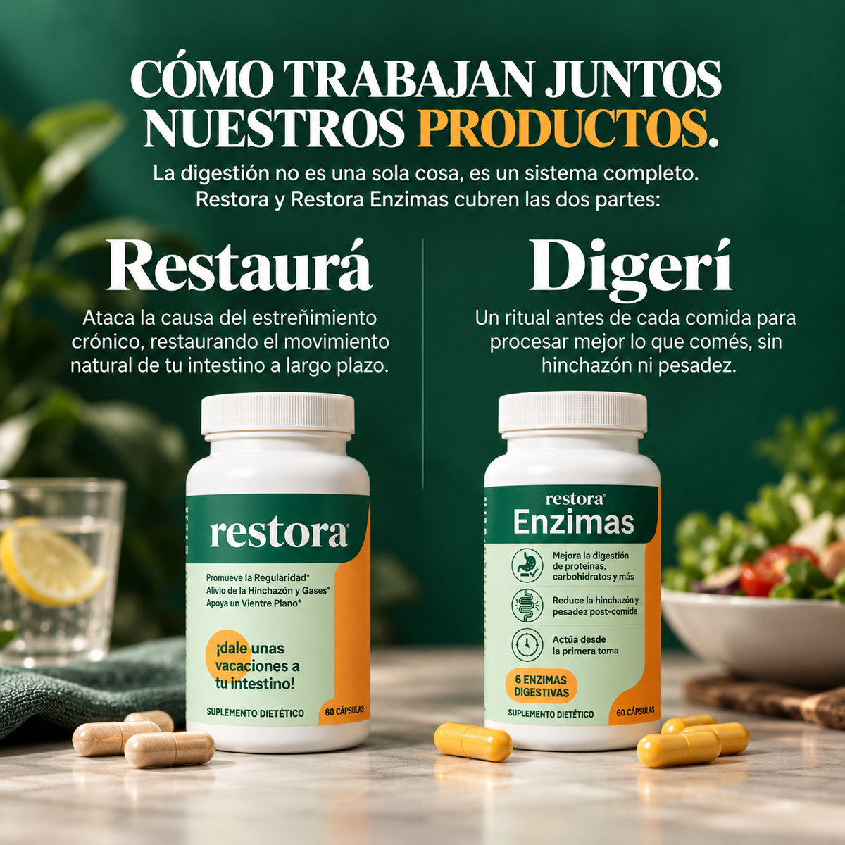Restora Enzimas | Comé lo que querés. Digerilo mejor.